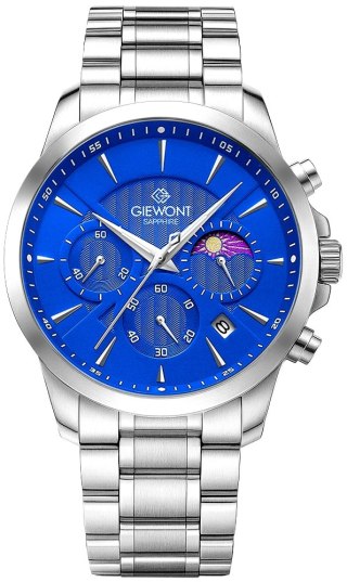 Zegarek Męski Giewont Chronograph Sapphire Srebrno Niebieski GW9460-B3 Giewont