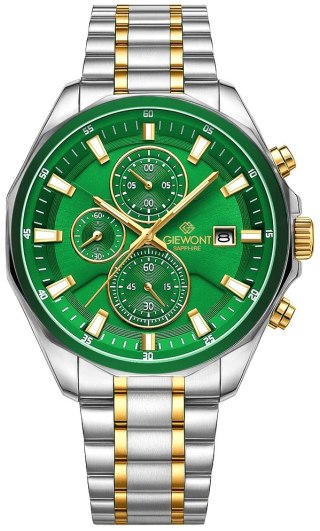 Zegarek Męski Giewont Chronograph Sapphire Srebrno Zielony GW7290-B7 Giewont