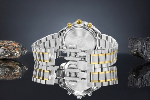 Zegarek Męski Giewont Chronograph Sapphire Srebrno Zielony GW7290-B7 Giewont