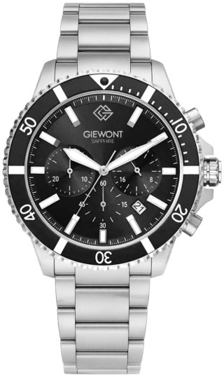 Zegarek Męski Giewont Chronograph Sapphire Srebrny GW3970-B2 Giewont