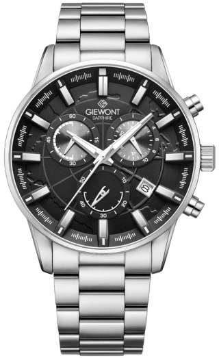 Zegarek Męski Giewont Chronograph Sapphire Srebrny GW4580-B2 Giewont