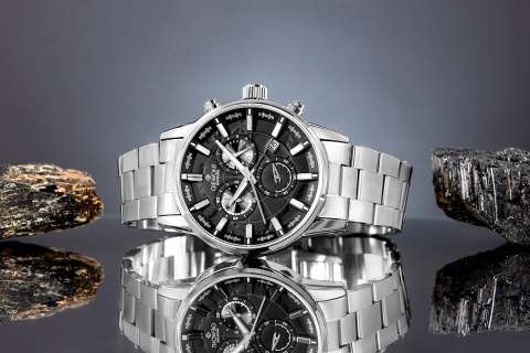 Zegarek Męski Giewont Chronograph Sapphire Srebrny GW4580-B2 Giewont