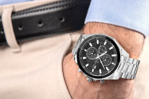 Zegarek Męski Giewont Chronograph Sapphire Srebrny GW7290-B2 Giewont
