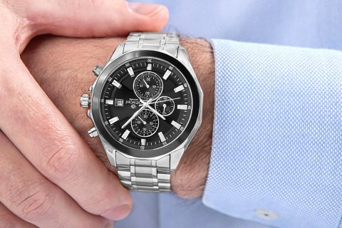 Zegarek Męski Giewont Chronograph Sapphire Srebrny GW7290-B2 Giewont