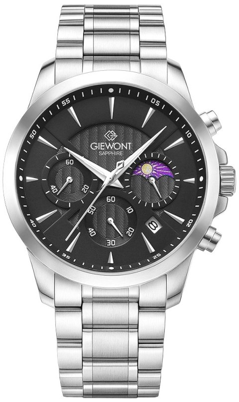 Zegarek Męski Giewont Chronograph Sapphire Srebrny GW9460-B2 Giewont