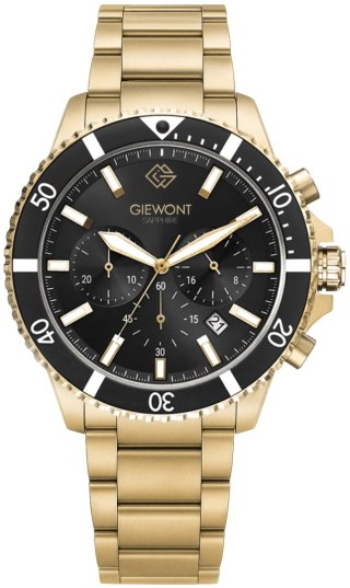 Zegarek Męski Giewont Chronograph Sapphire Złoto Czarny GW3970-B7 Giewont