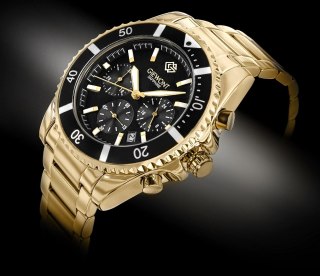 Zegarek Męski Giewont Chronograph Sapphire Złoto Czarny GW3970-B7 Giewont