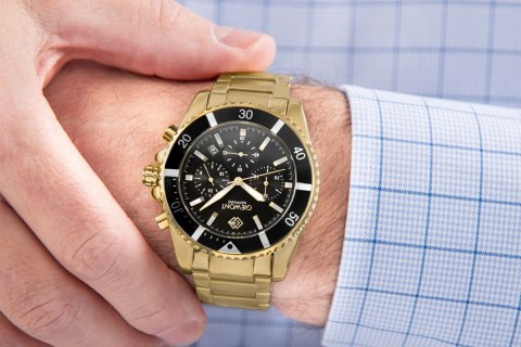 Zegarek Męski Giewont Chronograph Sapphire Złoto Czarny GW3970-B7 Giewont