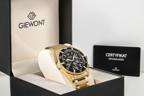 Zegarek Męski Giewont Chronograph Sapphire Złoto Czarny GW3970-B7 Giewont
