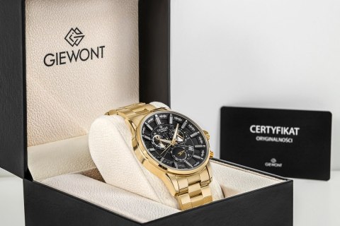 Zegarek Męski Giewont Chronograph Sapphire Złoto Czarny GW4580-B4 Giewont