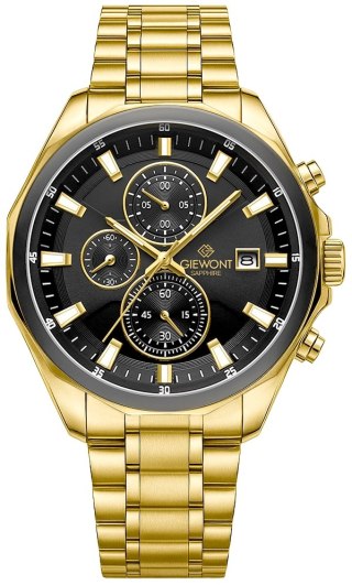 Zegarek Męski Giewont Chronograph Sapphire Złoto Czarny GW7290-B4 Giewont