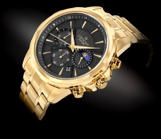 Zegarek Męski Giewont Chronograph Sapphire Złoto Czarny GW9460-B4 Giewont