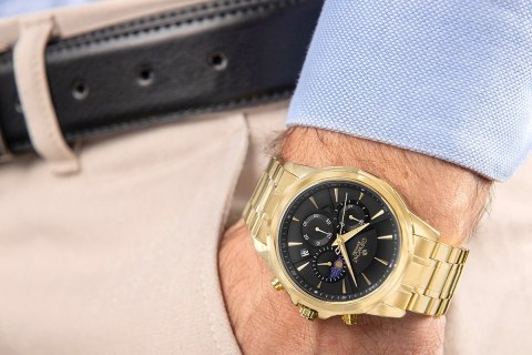Zegarek Męski Giewont Chronograph Sapphire Złoto Czarny GW9460-B4 Giewont