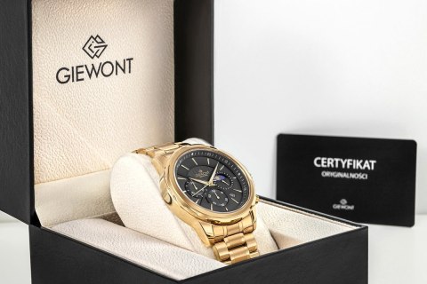 Zegarek Męski Giewont Chronograph Sapphire Złoto Czarny GW9460-B4 Giewont