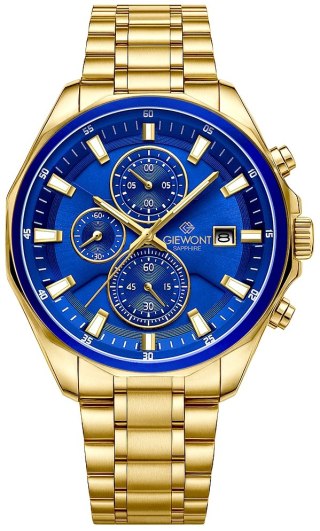 Zegarek Męski Giewont Chronograph Sapphire Złoto Niebieski GW7290-B6 Giewont