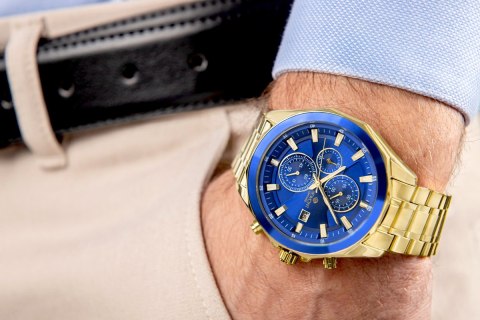 Zegarek Męski Giewont Chronograph Sapphire Złoto Niebieski GW7290-B6 Giewont