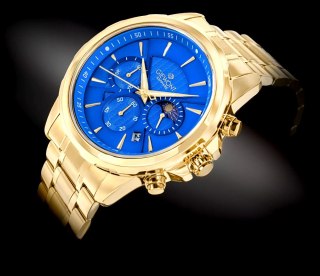 Zegarek Męski Giewont Chronograph Sapphire Złoto Niebieski GW9460-B5 Giewont