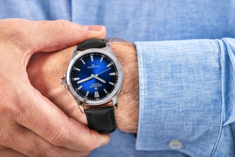 Zegarek Męski Giewont Elegance Sapphire Czarno Niebieski GW5160-A3 Giewont