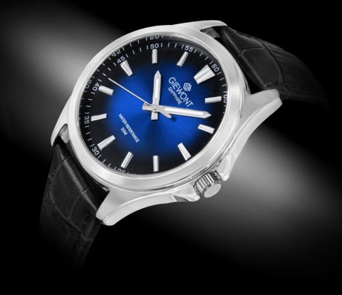 Zegarek Męski Giewont Elegance Sapphire Czarno Niebieski GW5160-A6 Giewont