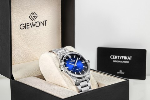 Zegarek Męski Giewont Elegance Sapphire Srebrno Niebieski GW5160-B3 Giewont
