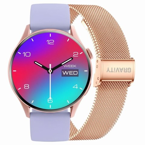 Smartwatch Gravity Różowe Złoto Pasek + Bransoleta GT11-7 Gravity