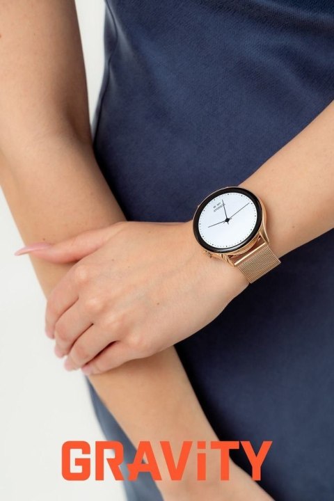 Smartwatch Gravity Różowe Złoto Pasek + Bransoleta GT11-7 Gravity