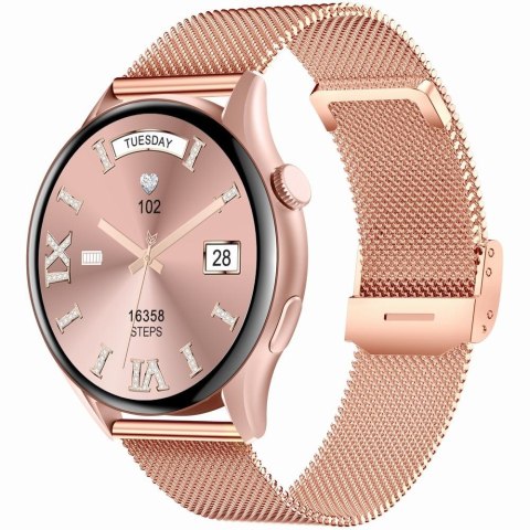 Smartwatch Gravity Różowe Złoto Pasek + Bransoleta GT11-7 Gravity