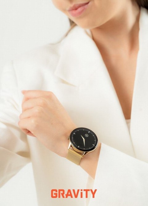 Smartwatch Gravity Złoty Pasek + Bransoleta GT11-4 Gravity