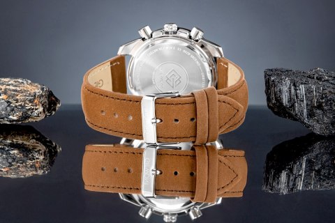 Zegarek Męski Giewont Chronograph Sapphire Brązowo Czarny GW8720-A1 Giewont