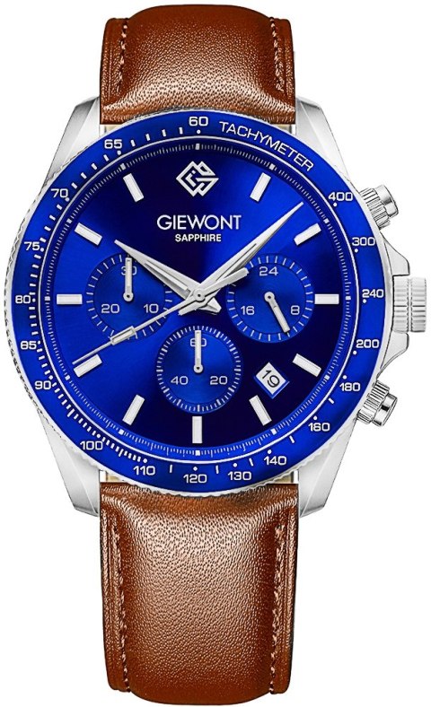 Zegarek Męski Giewont Chronograph Sapphire Brązowo Niebieski GW3520-A5 Giewont