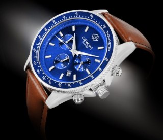 Zegarek Męski Giewont Chronograph Sapphire Brązowo Niebieski GW3520-A5 Giewont