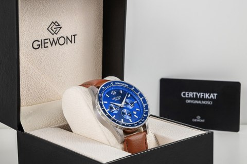 Zegarek Męski Giewont Chronograph Sapphire Brązowo Niebieski GW3520-A5 Giewont