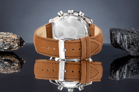 Zegarek Męski Giewont Chronograph Sapphire Brązowo Niebieski GW8720-A2 Giewont