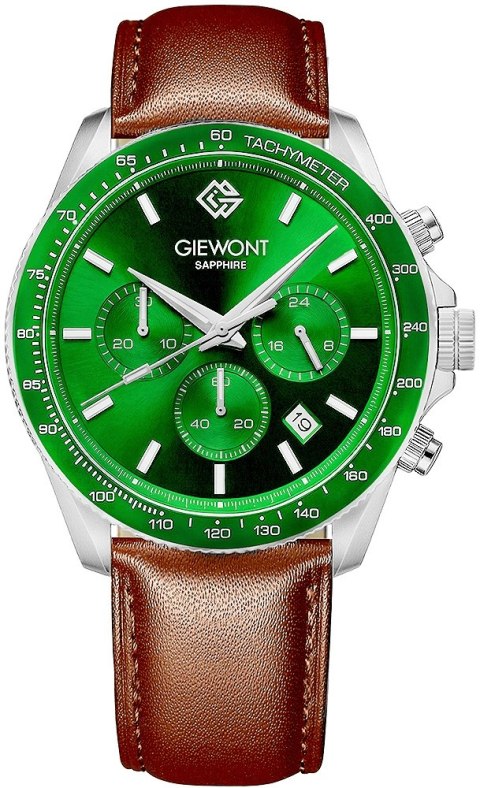 Zegarek Męski Giewont Chronograph Sapphire Brązowo Zielony GW3520-A6 Giewont