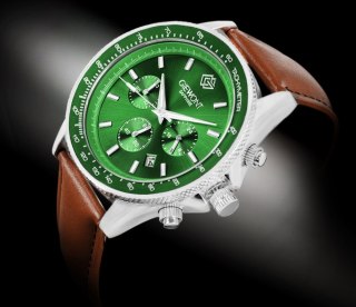 Zegarek Męski Giewont Chronograph Sapphire Brązowo Zielony GW3520-A6 Giewont