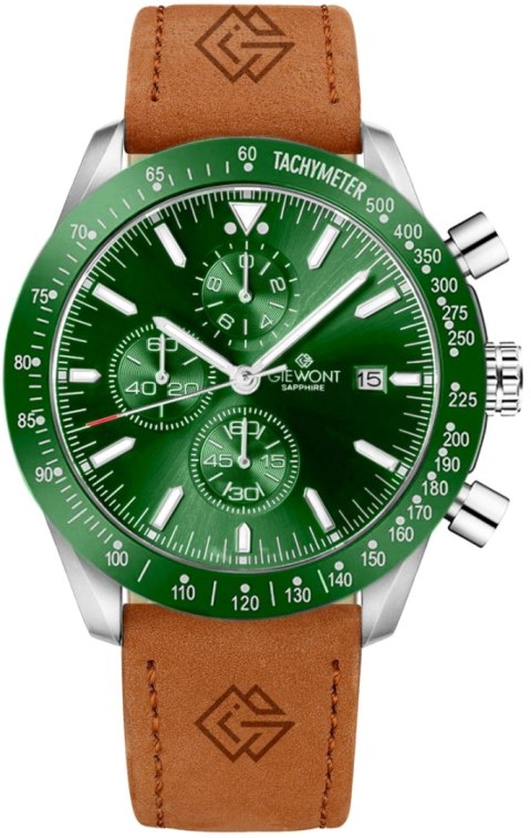 Zegarek Męski Giewont Chronograph Sapphire Brązowo Zielony GW8720-A3 Giewont