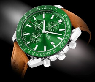 Zegarek Męski Giewont Chronograph Sapphire Brązowo Zielony GW8720-A3 Giewont