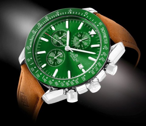 Zegarek Męski Giewont Chronograph Sapphire Brązowo Zielony GW8720-A3 Giewont