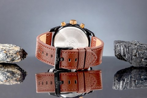 Zegarek Męski Giewont Chronograph Sapphire Czarno Brązowy GW8810-A3 Giewont