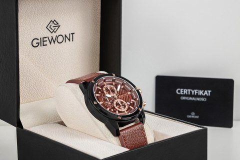 Zegarek Męski Giewont Chronograph Sapphire Czarno Brązowy GW8810-A3 Giewont