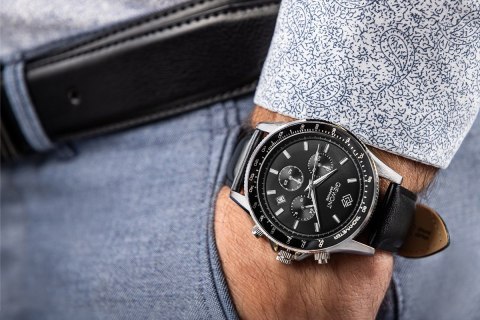 Zegarek Męski Giewont Chronograph Sapphire Czarny GW3520-A4 Giewont
