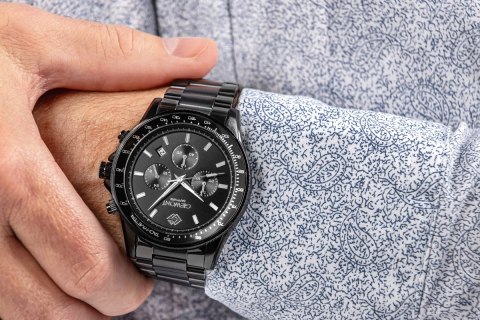 Zegarek Męski Giewont Chronograph Sapphire Czarny GW3520-B1 Giewont