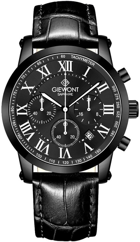 Zegarek Męski Giewont Chronograph Sapphire Czarny GW6260-A3 Giewont