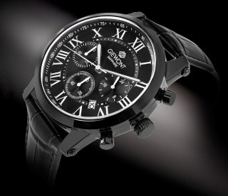 Zegarek Męski Giewont Chronograph Sapphire Czarny GW6260-A3 Giewont