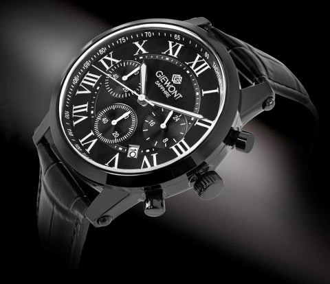 Zegarek Męski Giewont Chronograph Sapphire Czarny GW6260-A3 Giewont