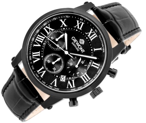 Zegarek Męski Giewont Chronograph Sapphire Czarny GW6260-A3 Giewont
