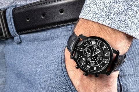 Zegarek Męski Giewont Chronograph Sapphire Czarny GW6260-A3 Giewont