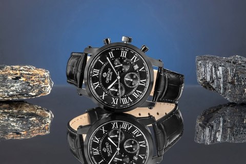 Zegarek Męski Giewont Chronograph Sapphire Czarny GW6260-A3 Giewont