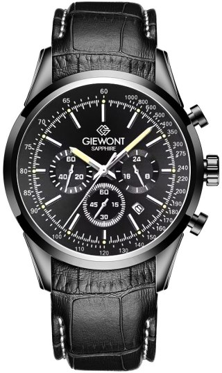 Zegarek Męski Giewont Chronograph Sapphire Czarny GW7650-A4 Giewont
