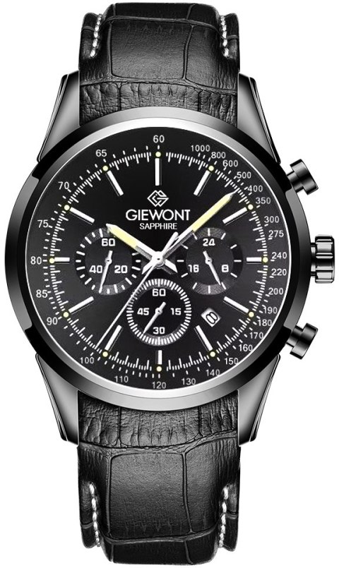 Zegarek Męski Giewont Chronograph Sapphire Czarny GW7650-A4 Giewont